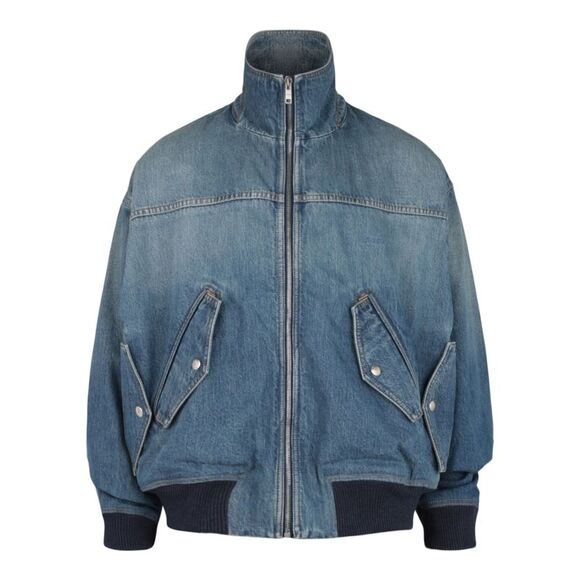 Givenchy Four Pocket Denim Bomber Blue Mens